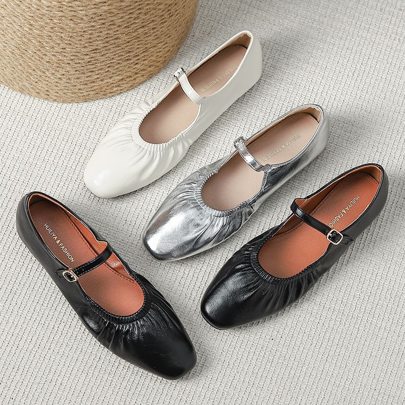Jane Mary Flats Ruched