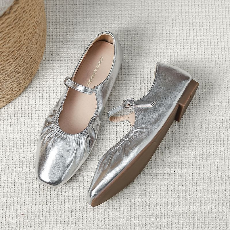 Jane Mary Flats Ruched