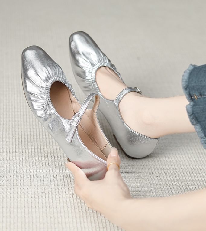 Jane Mary Flats Ruched