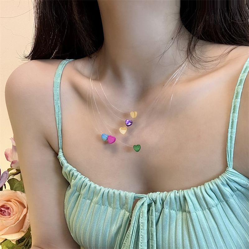 Layered Necklace Heart