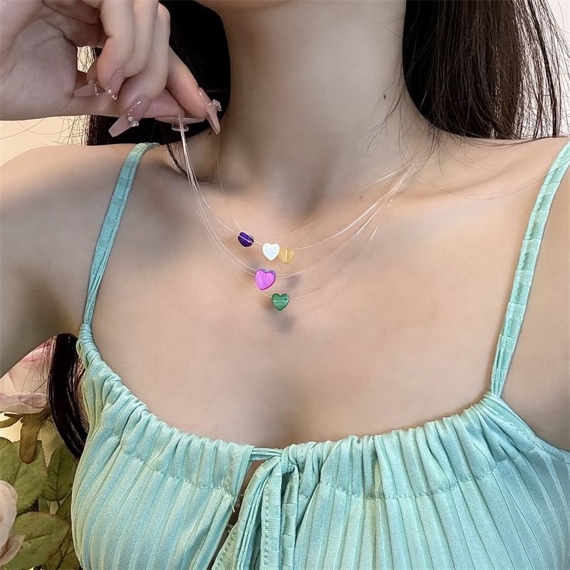 Layered Necklace Heart