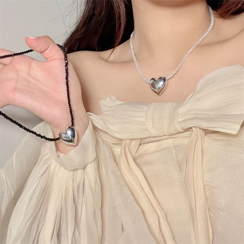 Heart Necklace Beaded