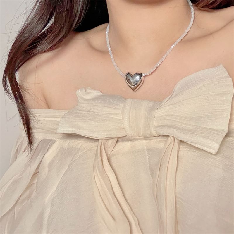 Heart Necklace Beaded