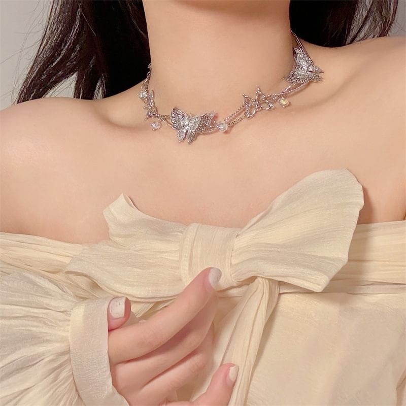 Beaded Necklace Butterfly