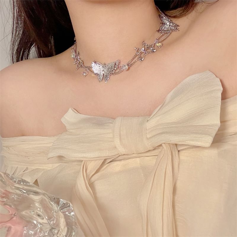 Beaded Necklace Butterfly