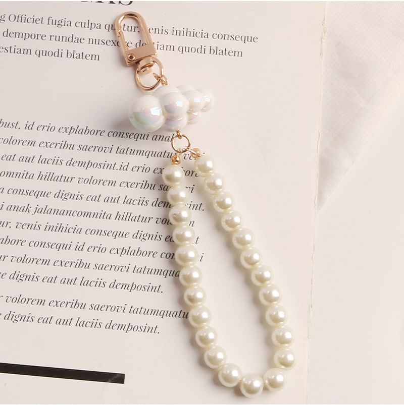 Cloud Faux Pearl Bag Charm Keyring Phone (Various Designs)