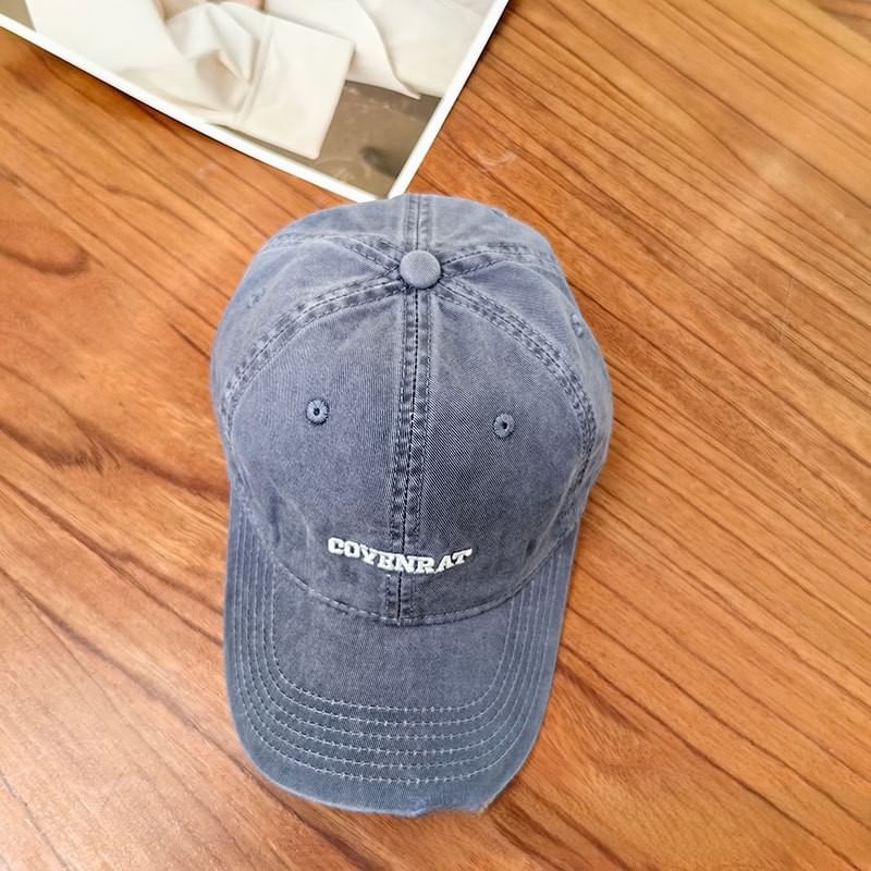 Lettering Baseball Embroidered Cap