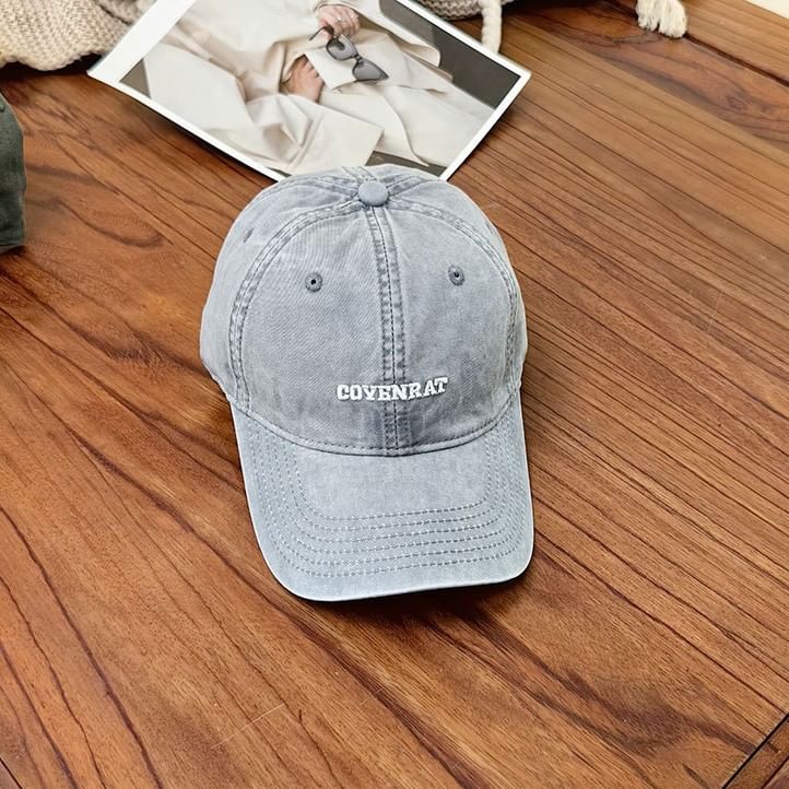 Lettering Baseball Embroidered Cap