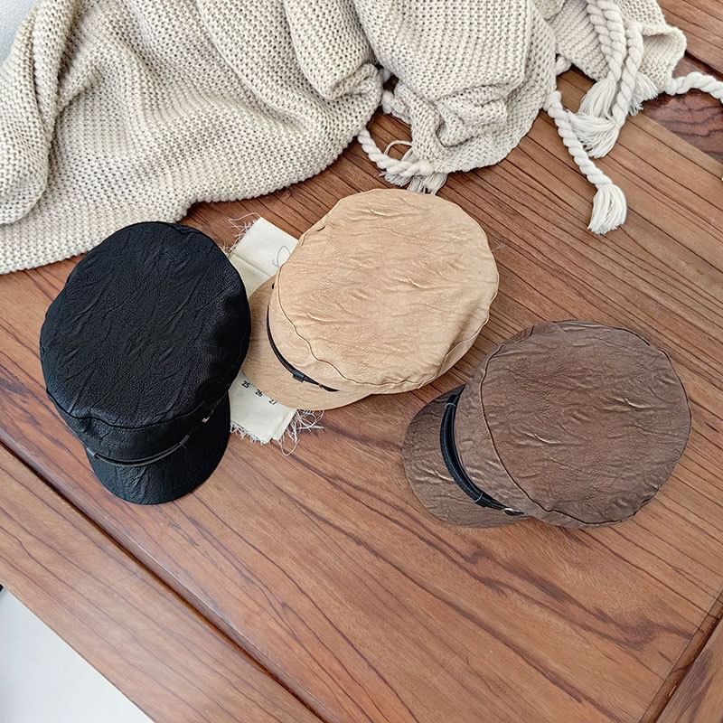 Belt Leather Faux Cap Military