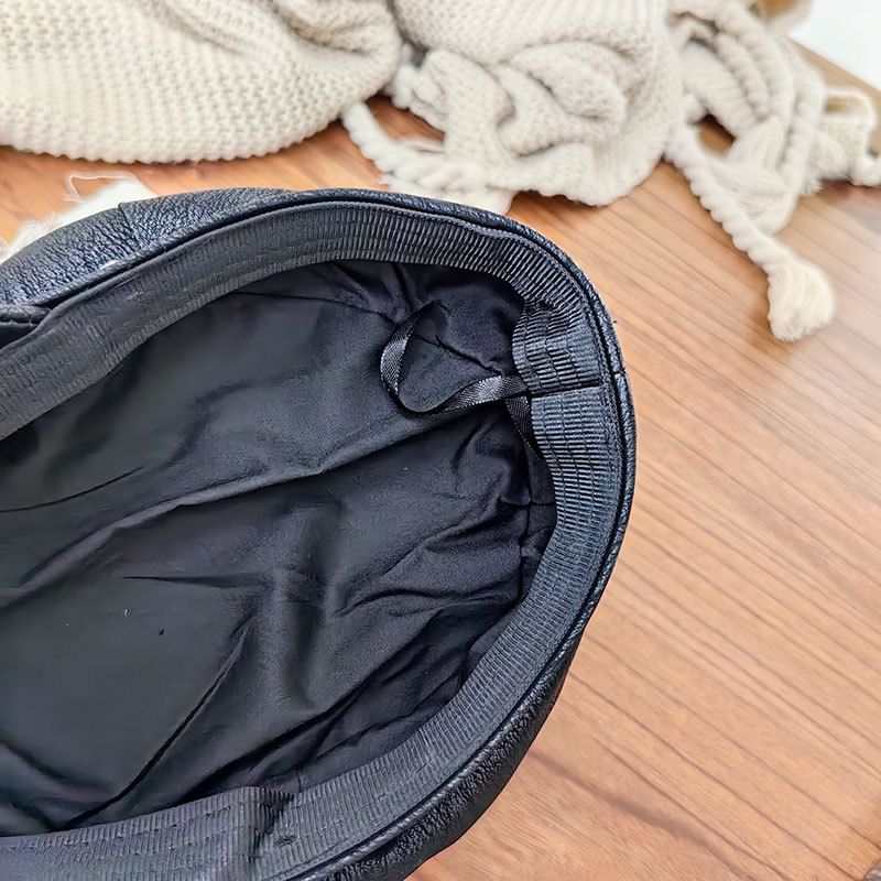 Belt Leather Faux Cap Military