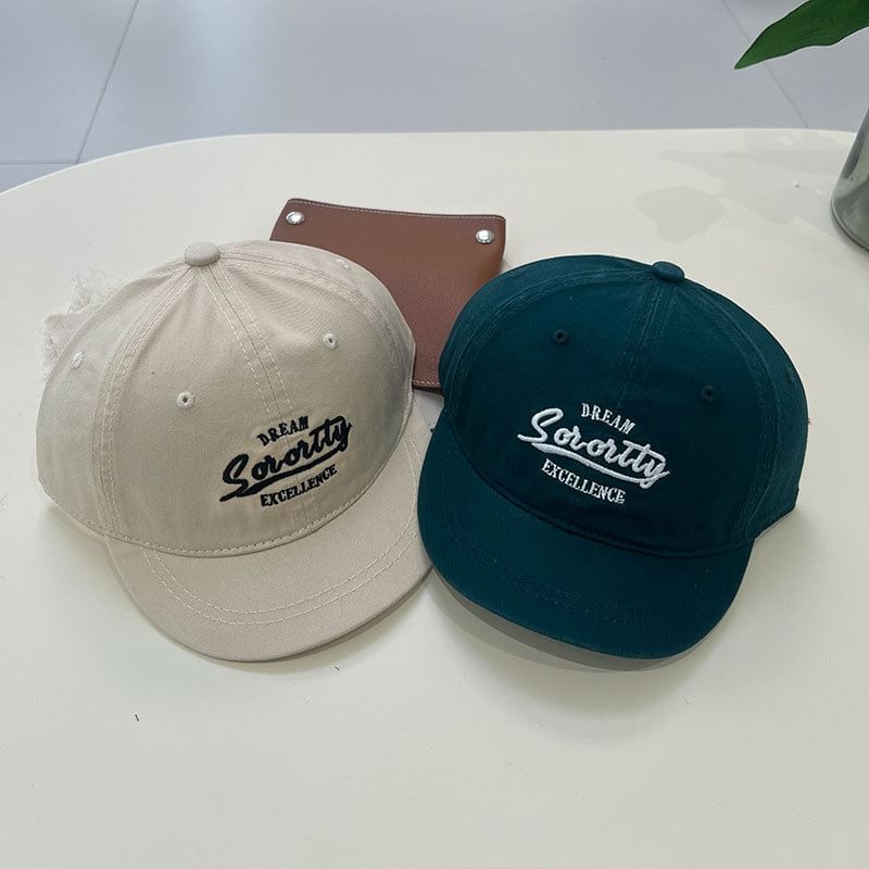 Cap Brim Lettering Embroidered Short