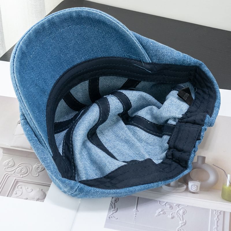 Short Denim Cap Newsboy Brim