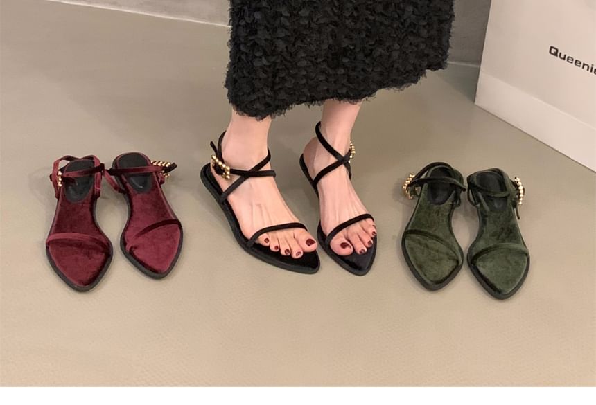 Pointy Cross Strap Sandals