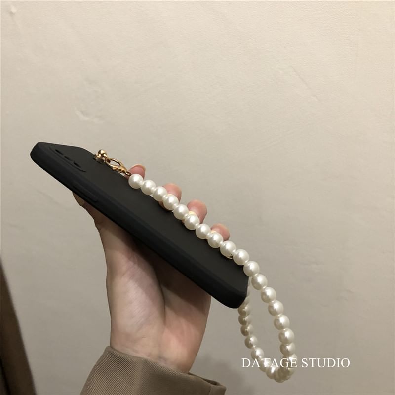 Phone Case Faux Strap Pearl