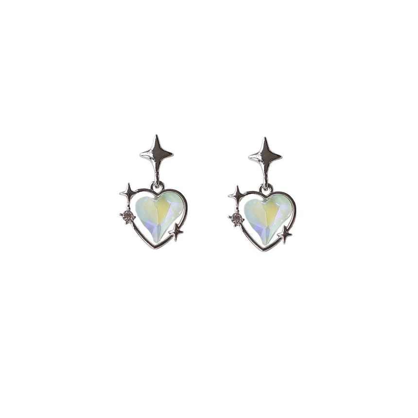 / Heart On Drop Earring Clip Star