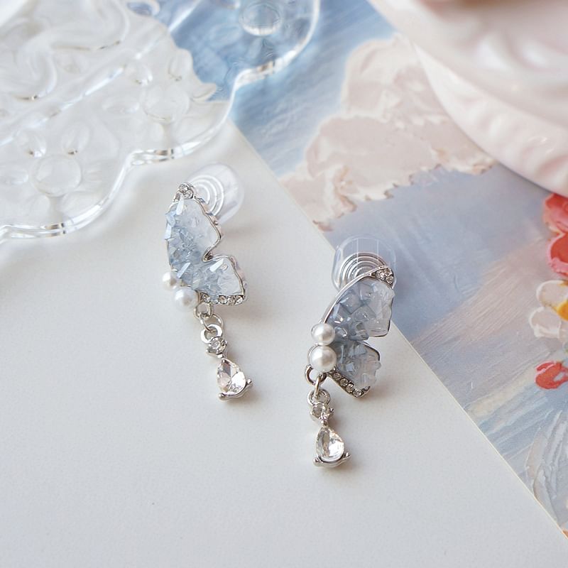 Drop Earring / On Clip Butterfly