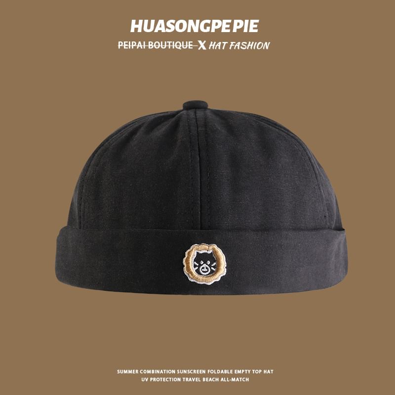 Letter Cap Embroidered Brimless