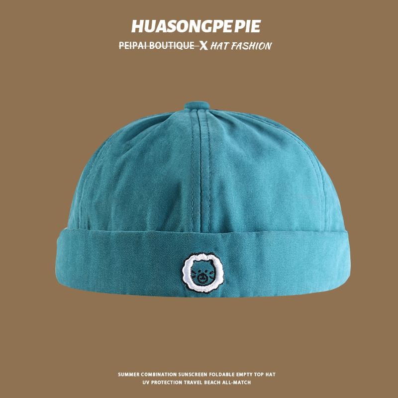 Letter Cap Embroidered Brimless