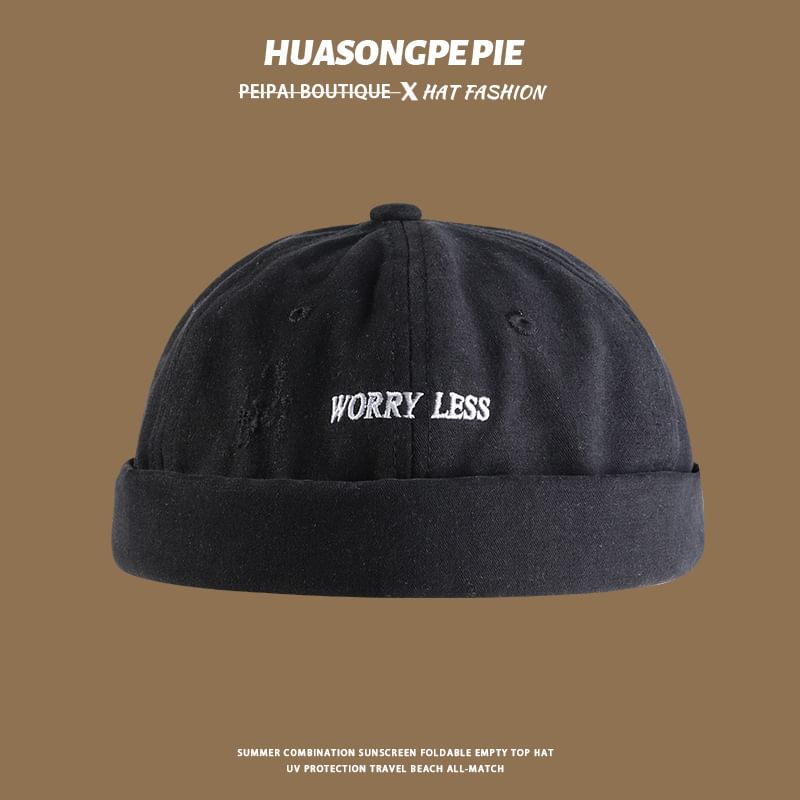 Letter Cap Embroidered Brimless