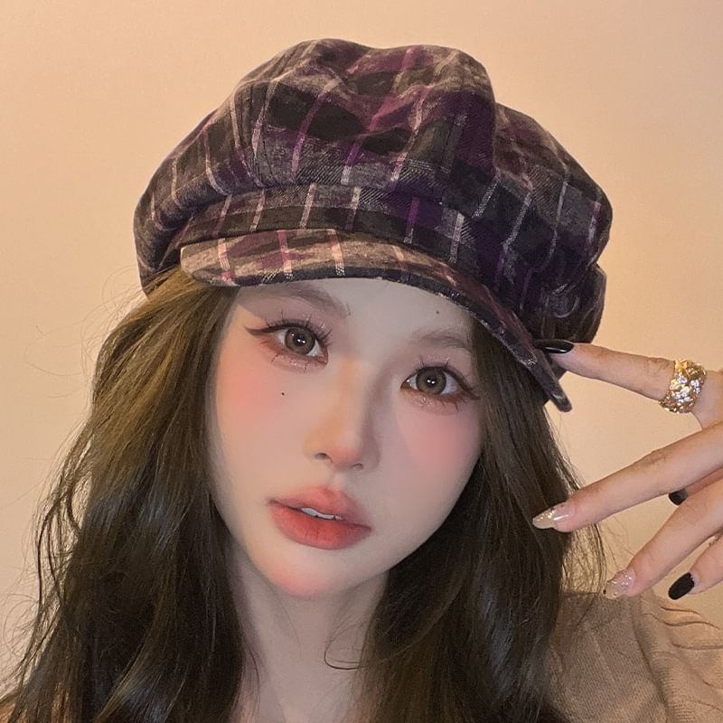Plaid Newsboy Cap