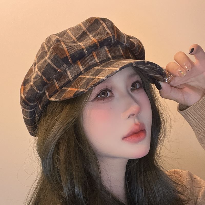Plaid Newsboy Cap