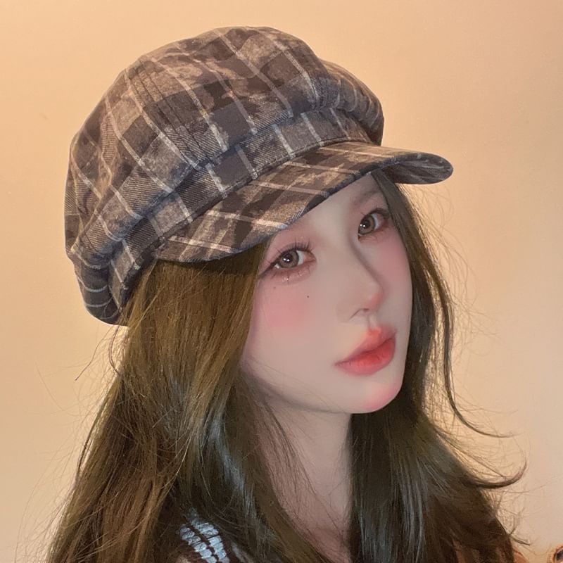Plaid Newsboy Cap