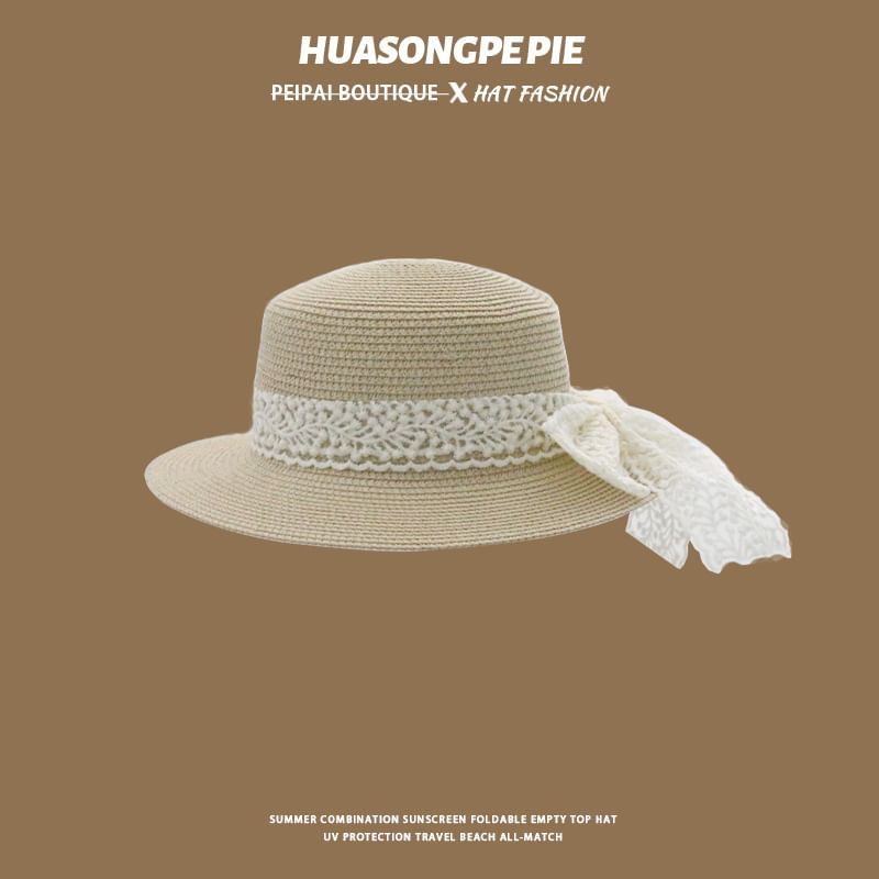 Trim Hat Straw Lace Boater