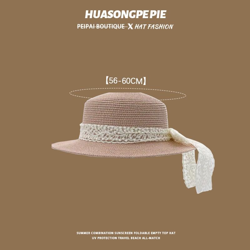 Trim Hat Straw Lace Boater