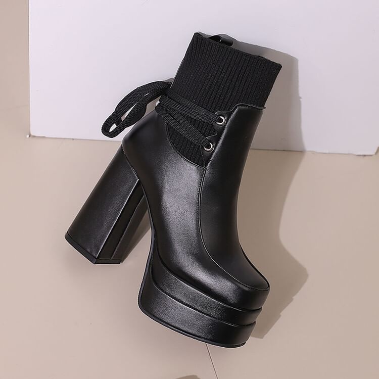 Platform Chunky Heel Short Boots