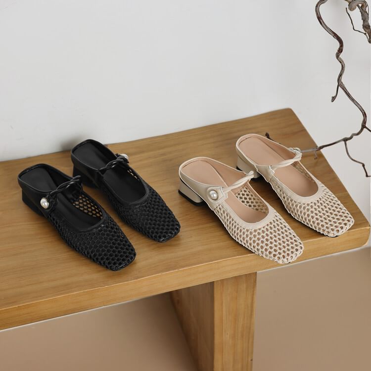 Mules Heel Mesh Low