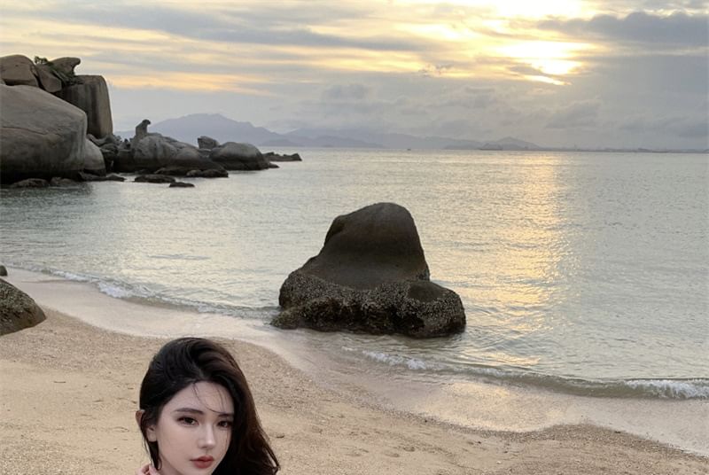 Sundress Halter Ruffle Side-Slit Midi Floral