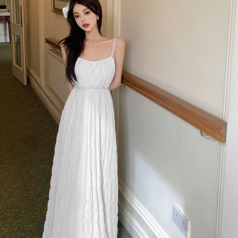 Spaghetti Strap Sundress Plain Maxi
