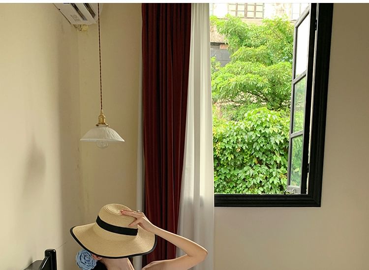 Cutout A-Line Floral Maxi Dress Halter