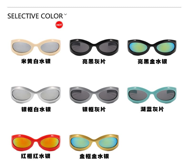 Oval Sunglasses Rimmed Thick