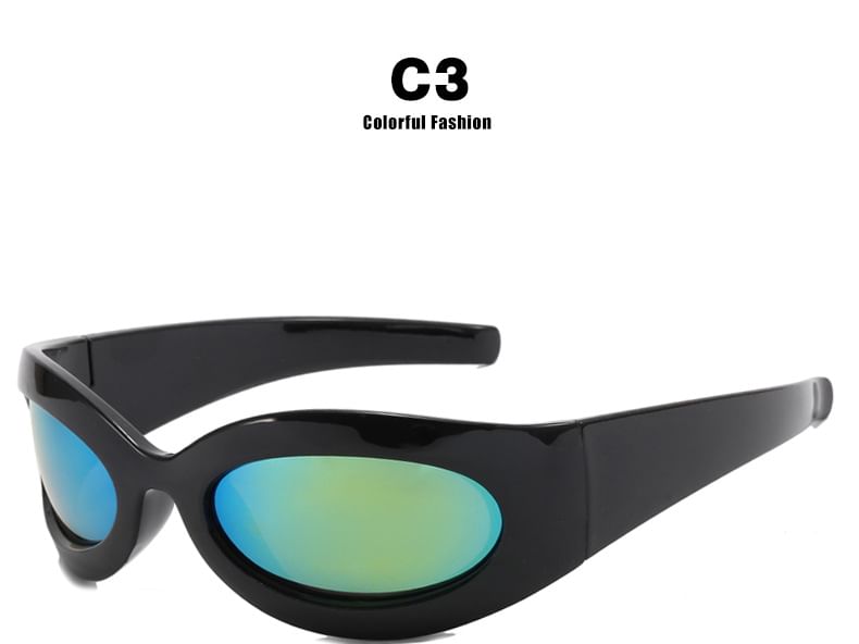 Oval Sunglasses Rimmed Thick