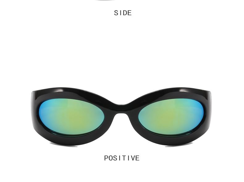 Oval Sunglasses Rimmed Thick