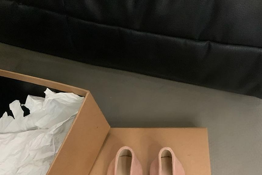 Plain Flats Suede Bow Accent Faux