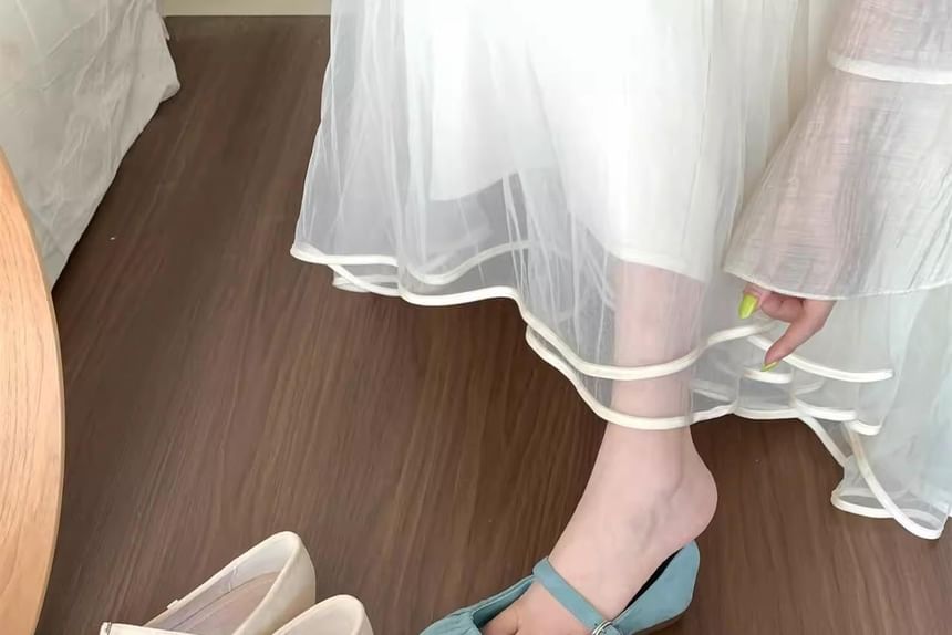 Ruched Faux Jane Suede Mary Plain Flats