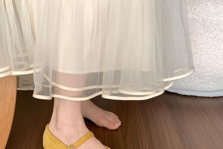 Ruched Faux Jane Suede Mary Plain Flats