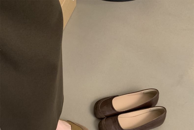 Faux Toe Flats Round Leather