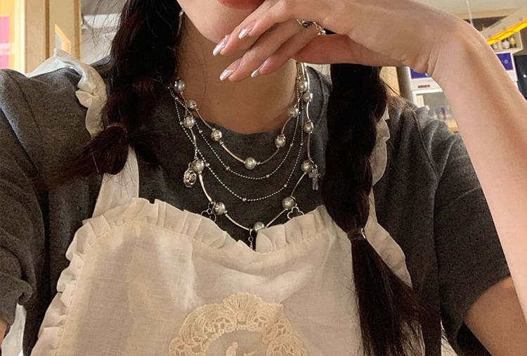 Ribbon Beaded Beret Denim