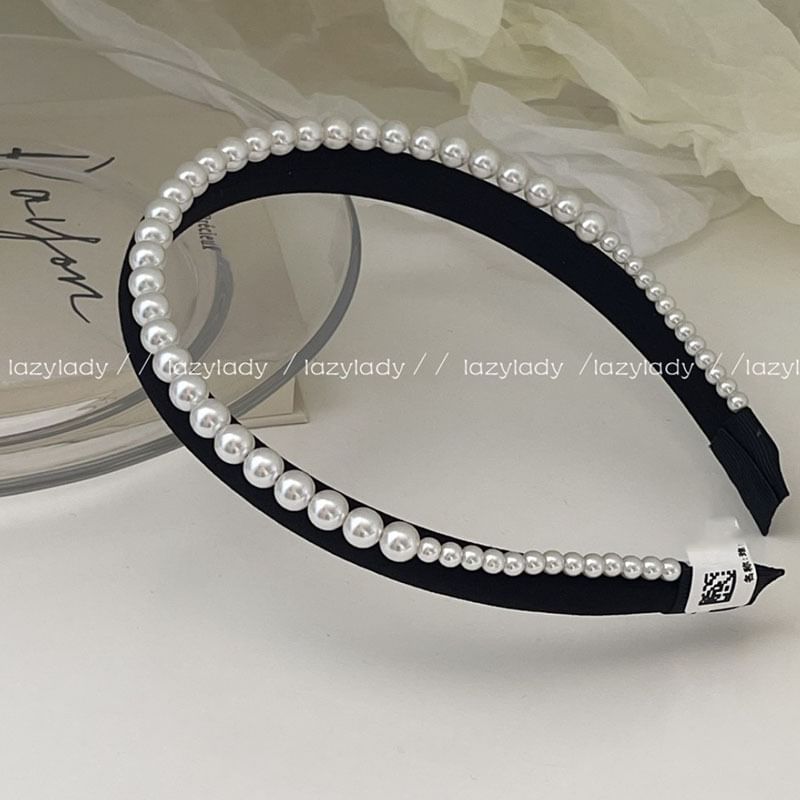 Faux Pearl Double Layer Headband