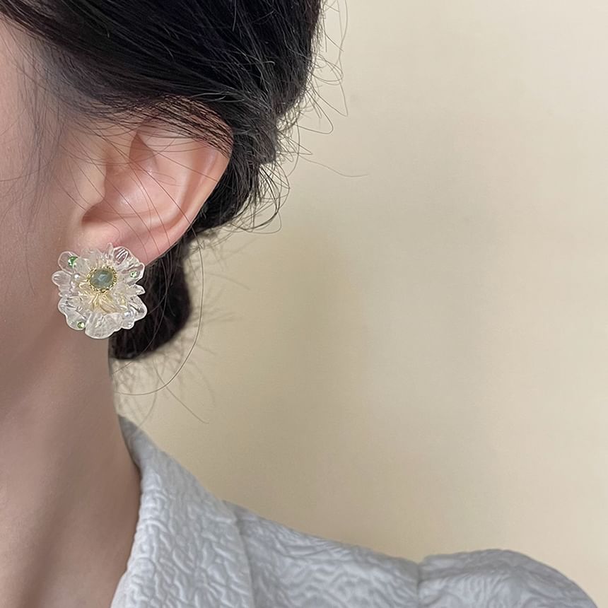 Flower On Clip Earring