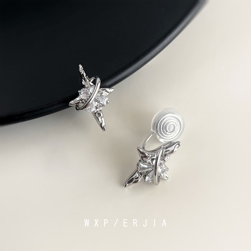 Rhinestone On Star Earring Clip