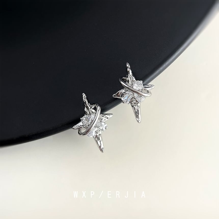 Rhinestone On Star Earring Clip