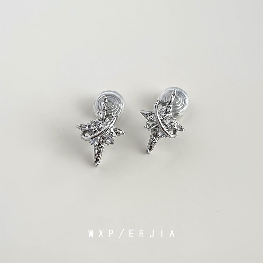 Rhinestone On Star Earring Clip