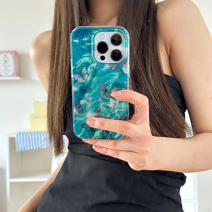 Phone Print Butterfly Case