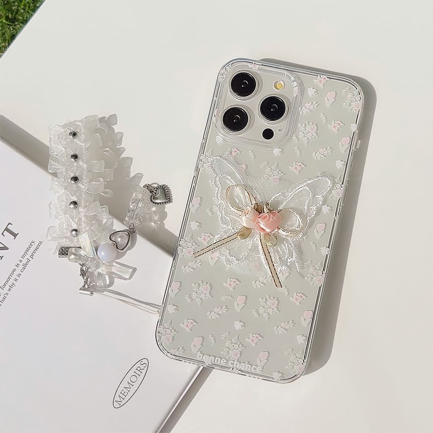 Butterfly Lace Charm Phone Set / Case