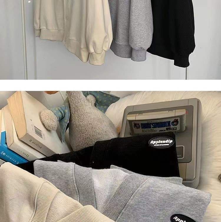 Plain V-Neck Button Jacket