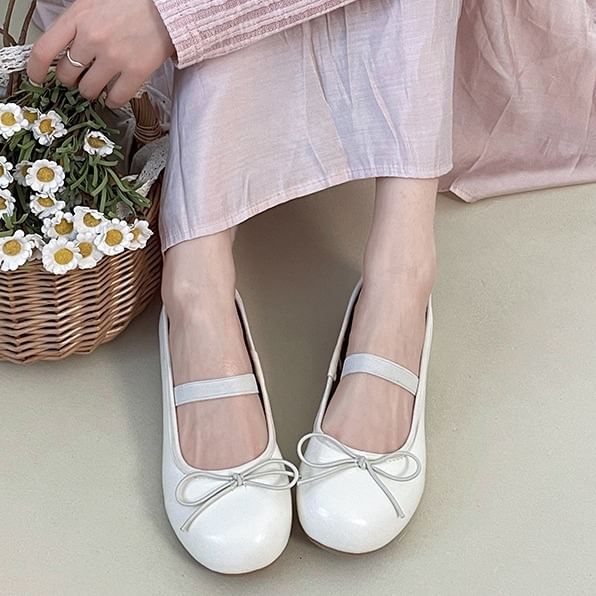 Mary Heel Shoes Jane Chunky Bow